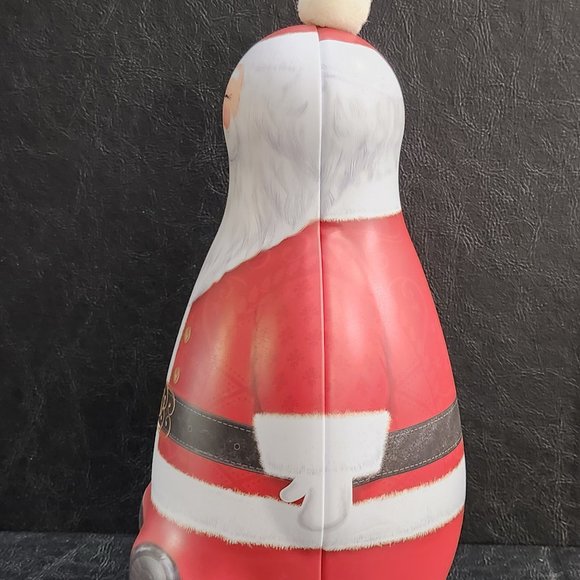 Christmas Old Time Metal Painted Santa Claus Candy Tin - Picture 2 of 7